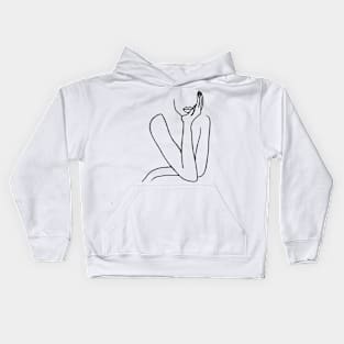 Woman Pen Artwork Kids Hoodie